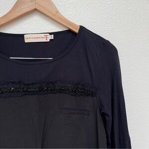 Johnny Was 4 Love And Liberty Black Lace Tunic Size S